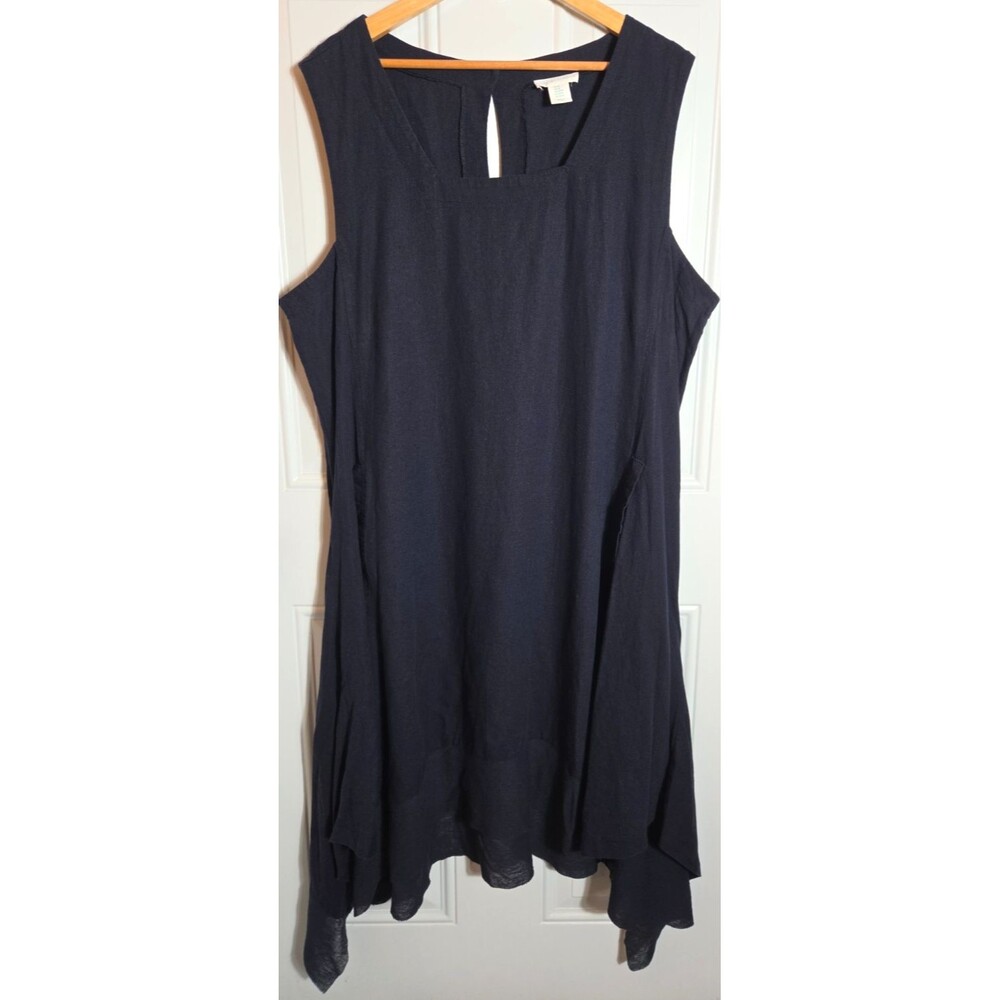 Cynthia Rowley Plus Size Sleeveless Linen Blend Midi Dress Size 3X